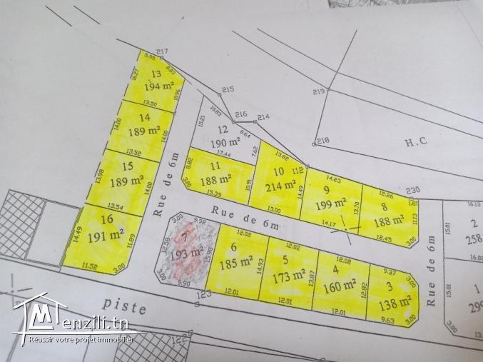 A Vendre des lots de terrain à BORJ TALEB