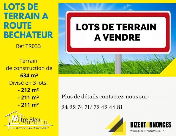 A Vendre un terrain à Route Bechateur