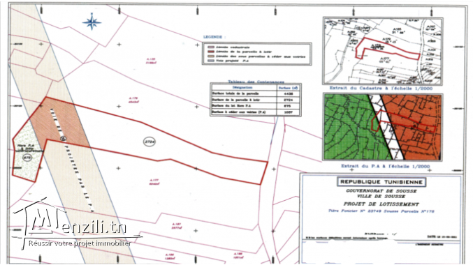 Affaire en Or, Terrain de 4436 m2 à vendre en plein centre de Sousse
