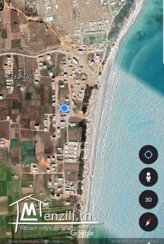 Un terrain sur mer à vendre ; EL Zahra-Kelibia