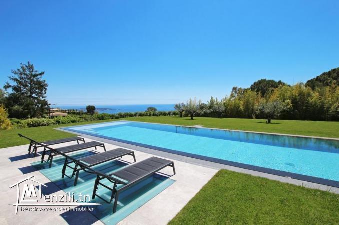 Un terrain constructible d'une villa pied dans l'eau est en vente à Gammarth