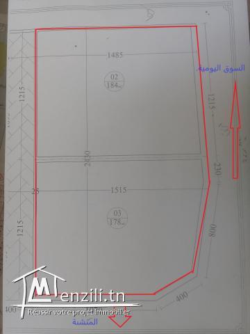 ارض للبيع مساحتها (362 م) صالحة للبناء في حمام سوسة