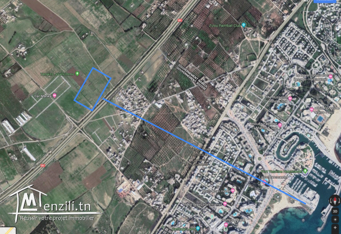 Particulier met en vente un lot de 500 metres a 5 minute de yasmine hammamet.