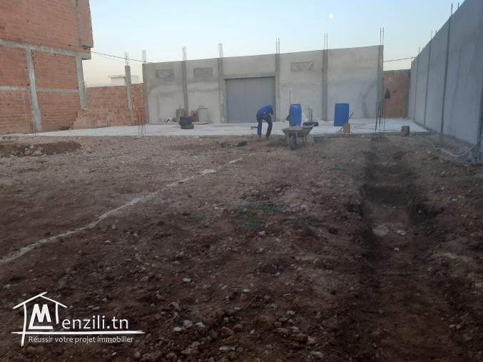 Terrain clôturé 445m²