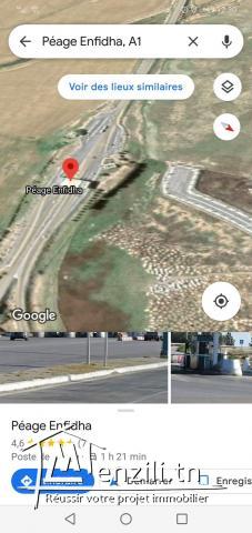 Forsa. A vendre terrain devant péage enfidha