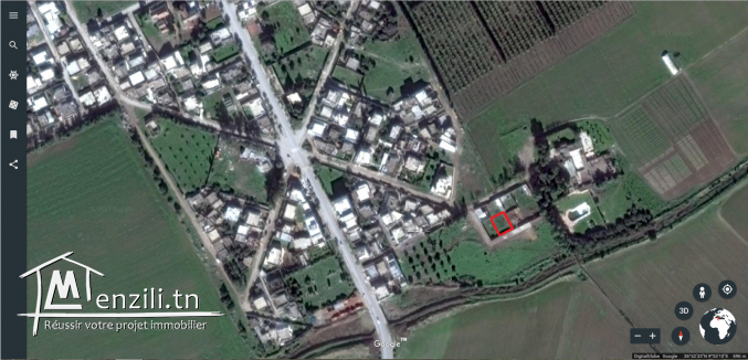 Terrain clôturé de 300 m² à vendre au centre de Borj el Amri cité calme et chic