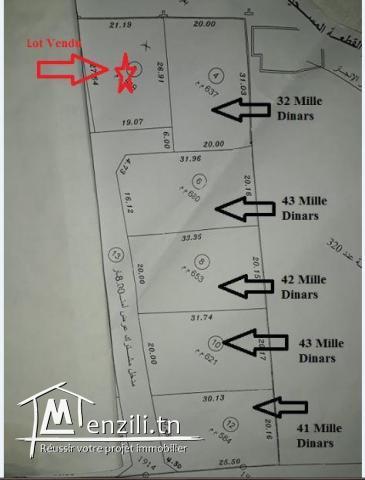 قطع أراضي مقسّمة  صالحة للبناء