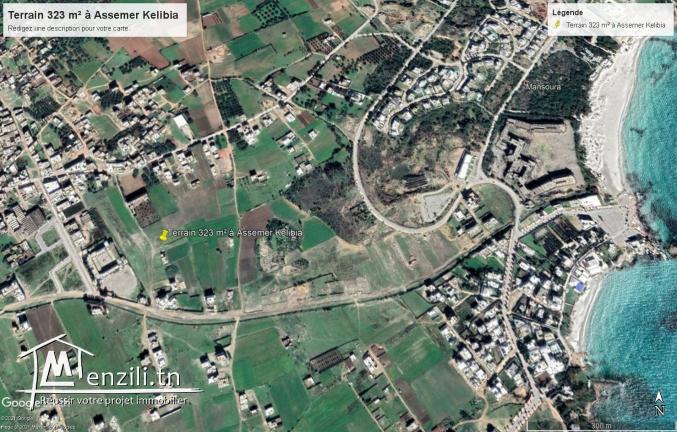 VT574:Terrain d’habitation 323 m² à Assemer Kelibia