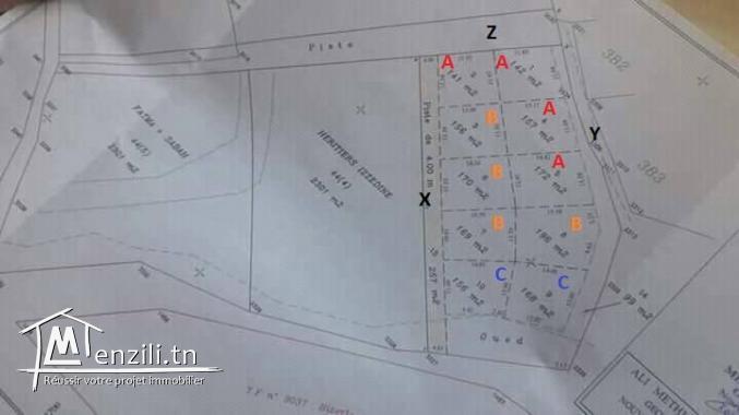 des lots de 150 m2 prix M de 150 DT à 210 DT