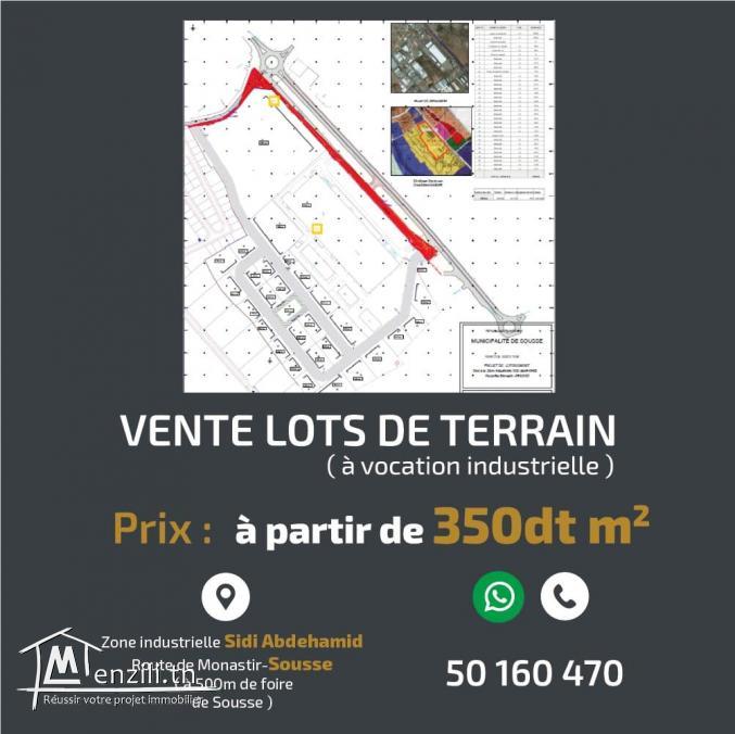 des terrains industrielles a vendre a SIDI ABDELHAMID SOUSSE