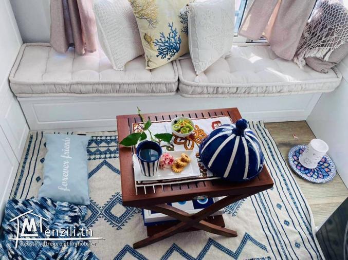 Appartement meublé à Ain Zaghouan au septième étage