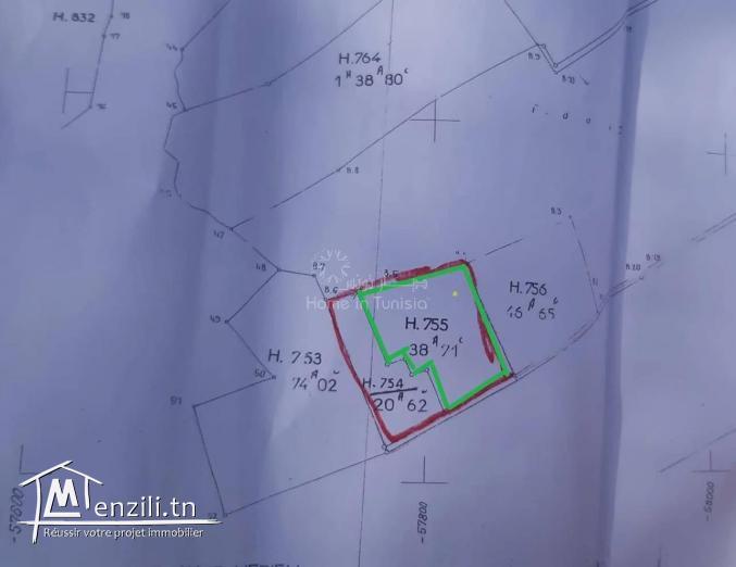 a vendre un terrain de 3871 m2