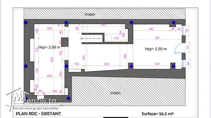 Maison en renovation à la Medina de hammamet avec piscine à débordement et vu sur mer
