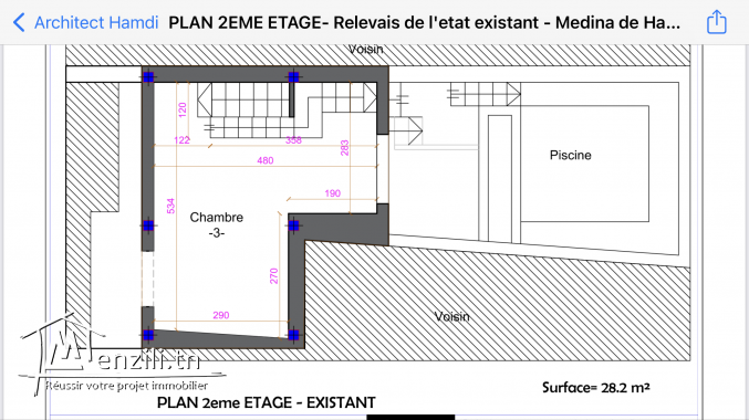 Maison en renovation à la Medina de hammamet avec piscine à débordement et vu sur mer
