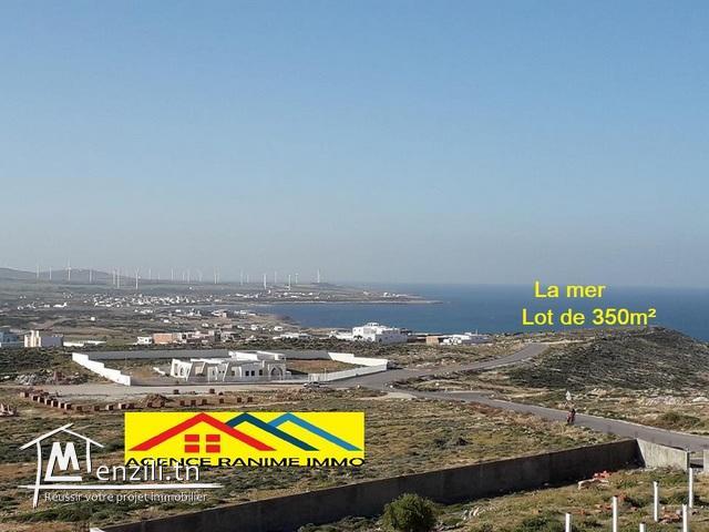 Lot de terrain 350m2 orienté de  la mer el haouaria