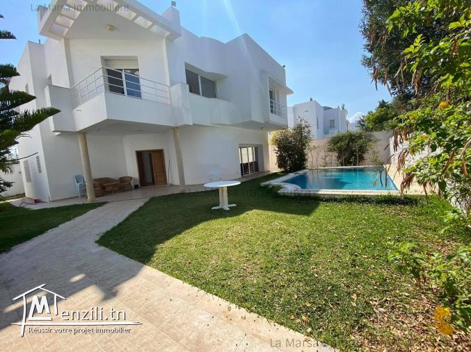 A Louer villa s5 avec piscine et jardin à Hammamet, coté Carthage Land