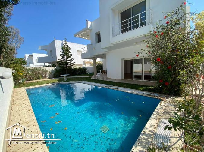 A Louer villa s5 avec piscine et jardin à Hammamet, coté Carthage Land
