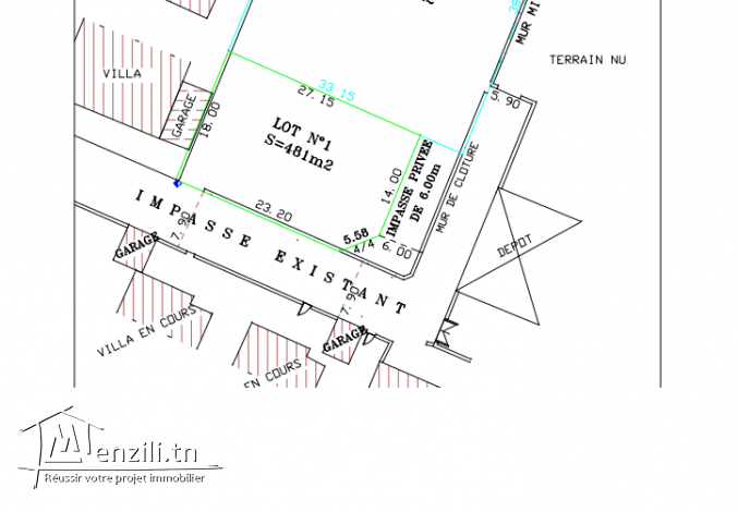 أرض للبيع زنقة بن حمادو بجانب الوسيط