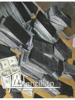 decapage des billets vert et noir