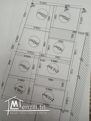 Vente d'un terrain composé de 8 lots