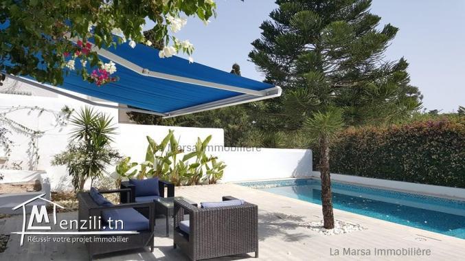 A Louer une maison s3 avec piscine et jardin à Sidi bou Saïd