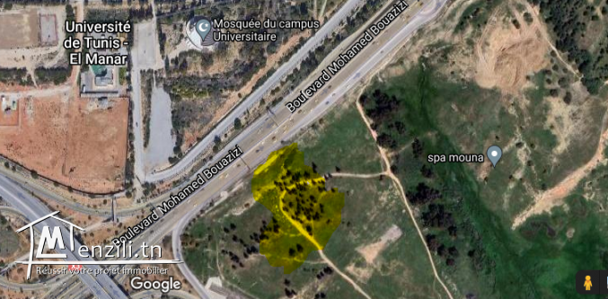 terrain en face campus universitaire manar
