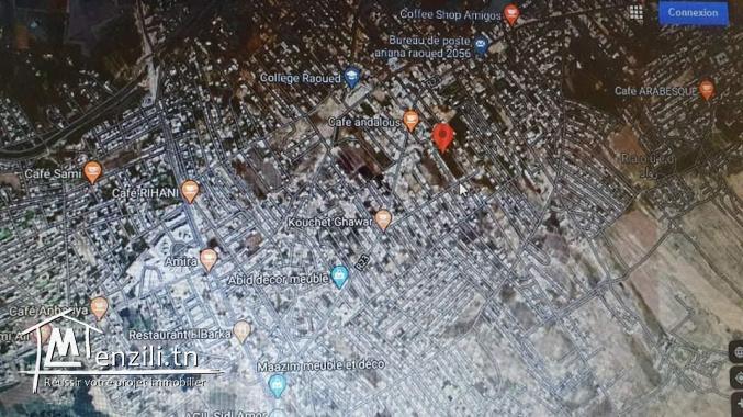 a vendre terrain avec titre bleu a raoued