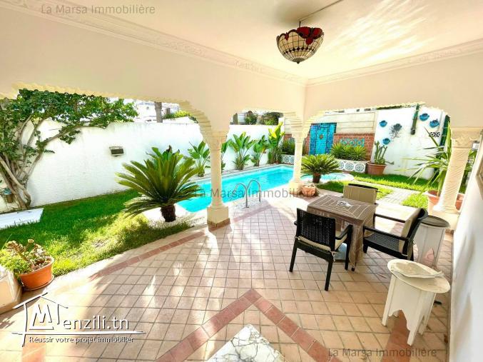 A Vendre belle villa s3 avec piscine et jardin à Ezzahra