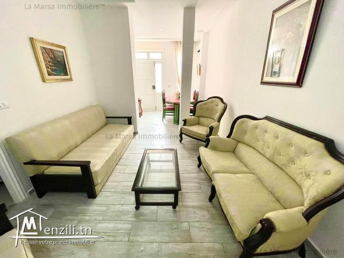 A Louer rdc s2 meublé à La Marsa