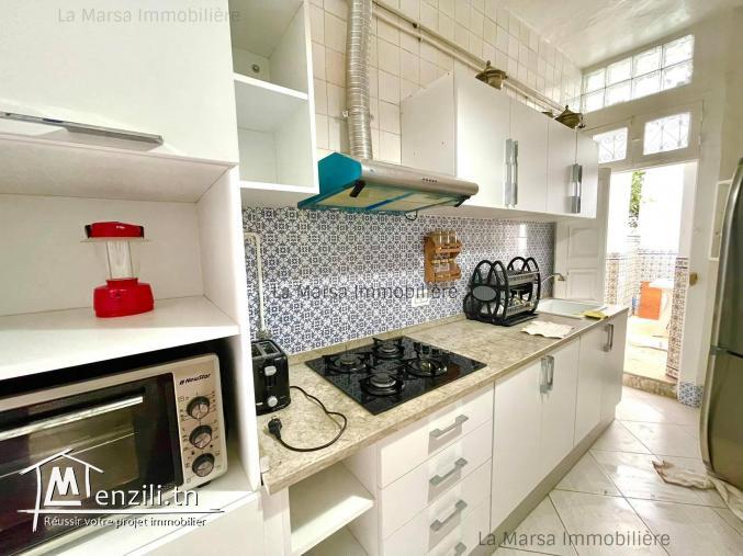 A Louer rdc s2 meublé à La Marsa