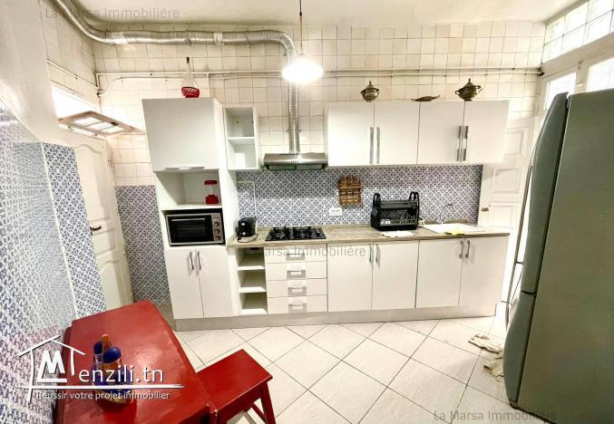 A Louer rdc s2 meublé à La Marsa