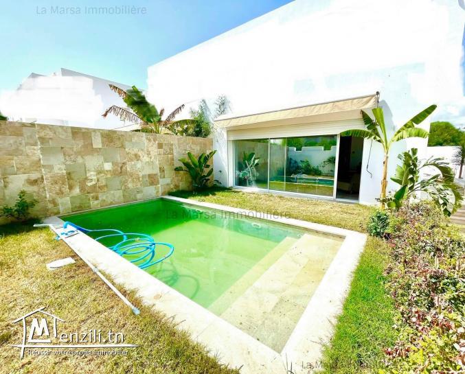 A Louer Triplex s3 avec piscine et jardin à Gammarth