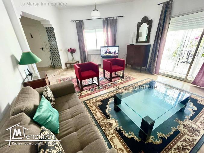 A Louer villa s4 meublée avec jardin à La Marsa