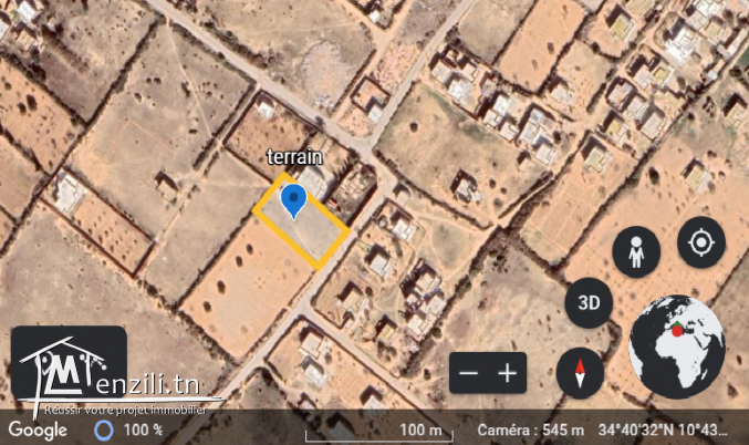 Terrain à vendre rue sidi Salem 1722m2