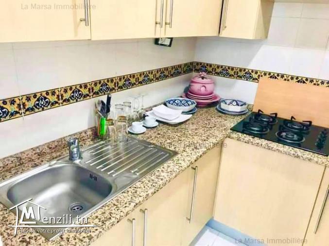 A Louer appartement s1 meublé vue mer à Gammarth