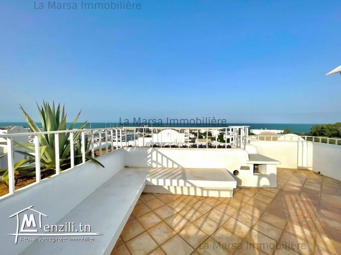 A Louer duplex s2 vue mer à Gammarth
