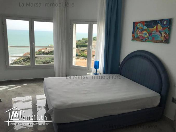 A Louer appartement s2 meublé vue mer à Gammarth