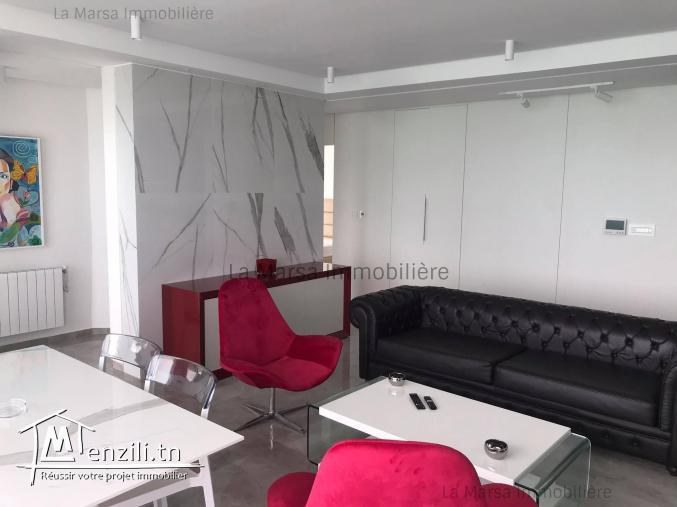 A Louer appartement s2 meublé vue mer à Gammarth