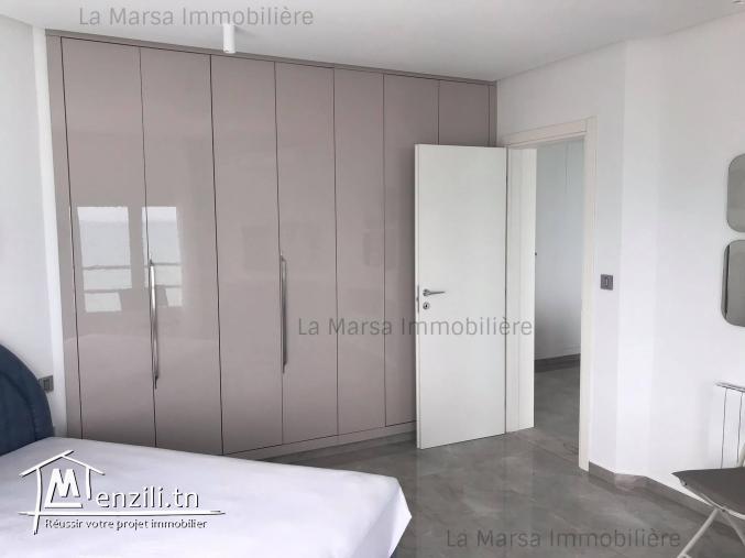 A Louer appartement s2 meublé vue mer à Gammarth
