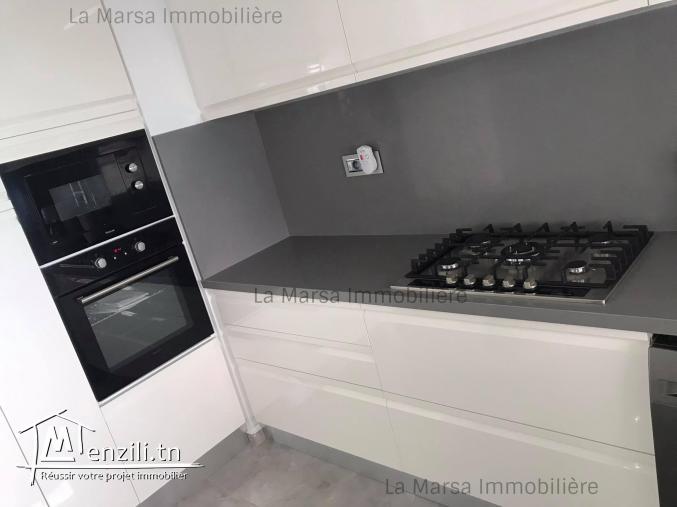 A Louer appartement s2 meublé vue mer à Gammarth