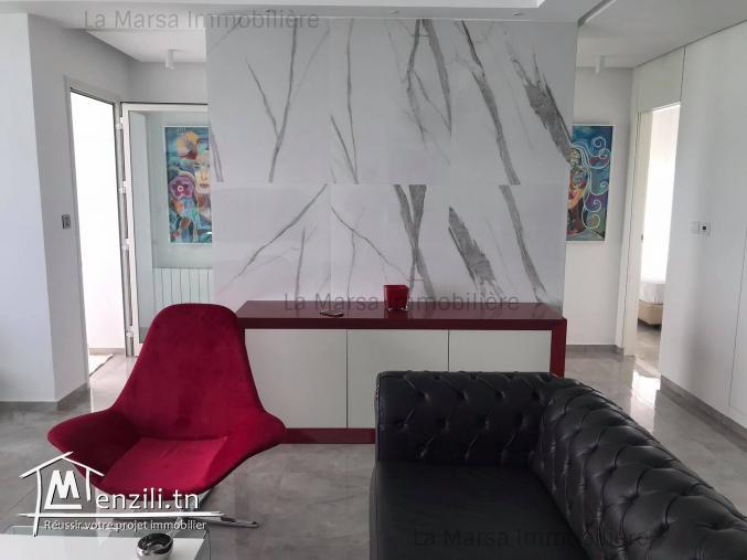 A Louer appartement s2 meublé vue mer à Gammarth