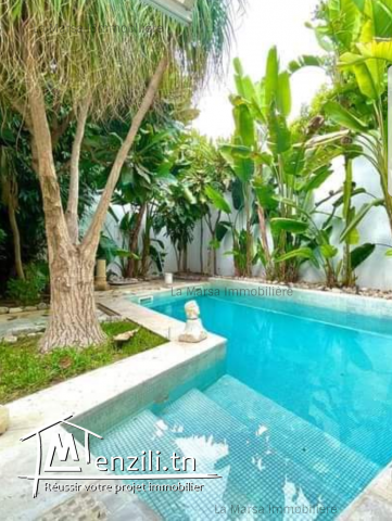 A Louer luxueuse villa s3 avec piscine et jardin à Carthage