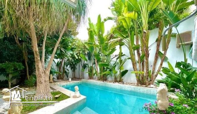 A Louer luxueuse villa s3 avec piscine et jardin à Carthage