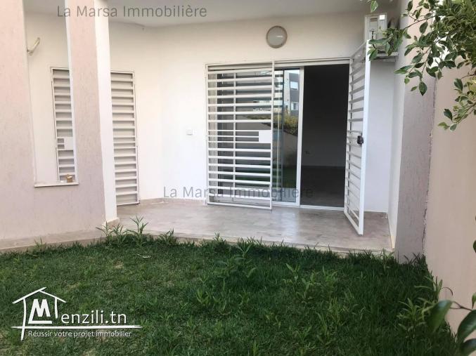A Louer rdc s2 avec jardin à 5min de Carrefour, La Marsa