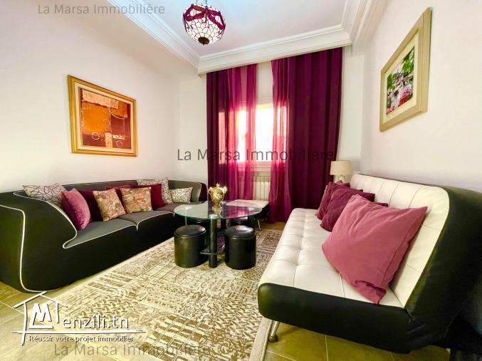 A Louer appartement s3 meublé à 2min du Lycée Cailloux, La Marsa