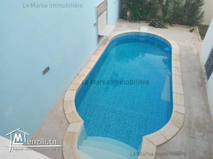 A Louer rdc s3 avec piscine aux Jardins de Carthage