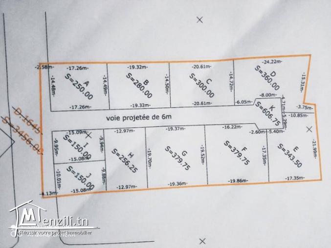 Deux lots à vendre, à 5 minutes de la plage Mansoura Kelibia