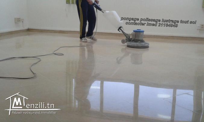 Polissage lustrage marbre carrelage nettoyage parterre