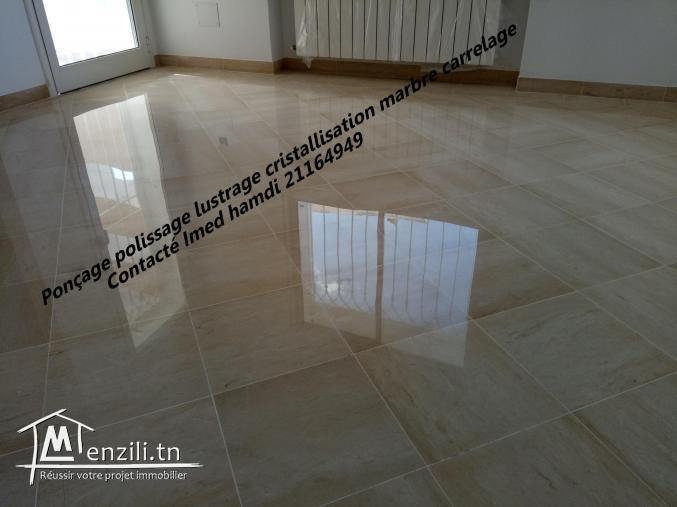 Polissage lustrage marbre carrelage nettoyage parterre