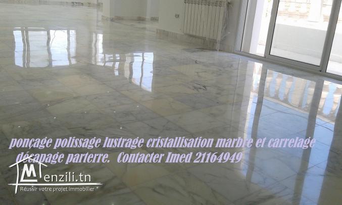 Polissage lustrage marbre carrelage nettoyage parterre